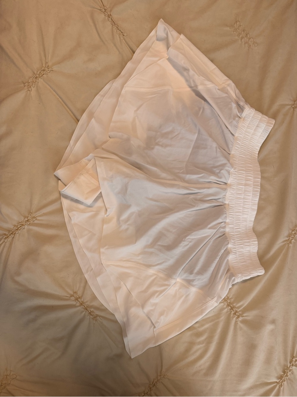 lululemon athletica White Chiffon Sleep Shorts with Smocked Waistband